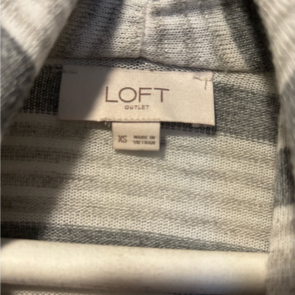 LOFT Gray Striped Sweater